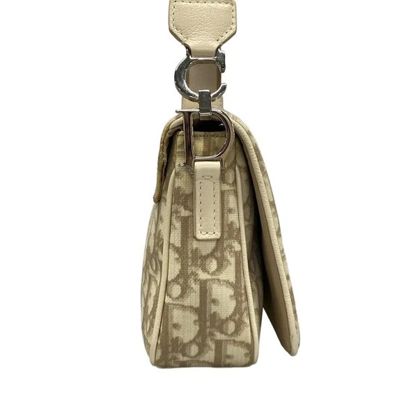 Auth DIOR/ChristianDior Flower Beige Cream Multi PVC Leather Shoulder Bag - Picture 2 of 16